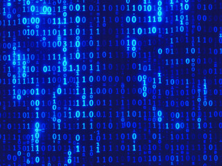 binary code streams down creating a digital matrix cyberspace backdrop data streams are blue and dyn