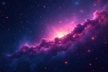 Wall Mural - dark nebula background with twinkling stars and glowing gas, gas, glow
