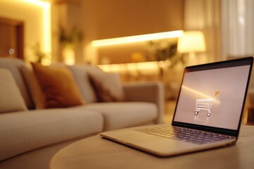 a laptop computer sits on a table with no one around, ready for use