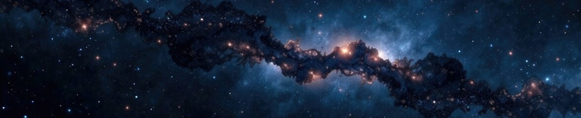 Wall Mural - dark space with twinkling silver stars and flecks of grey matter, nebula, dark