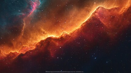 Wall Mural - cosmic nebula: a fiery spectacle of stars, gas, and dust in the vast expanse of the universe. an awe
