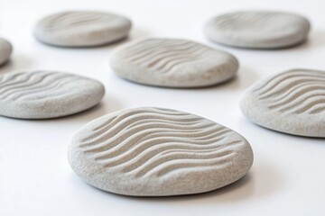 Wall Mural - A collection of rocks situated on a clean, white background