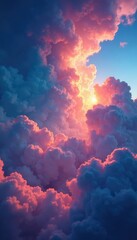 dazzling array of colors swirling within cloud formation, clouds, diffraction