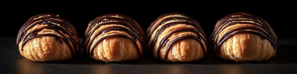 Sticker - Freshly baked croissants sit on a table, ready to be enjoyed