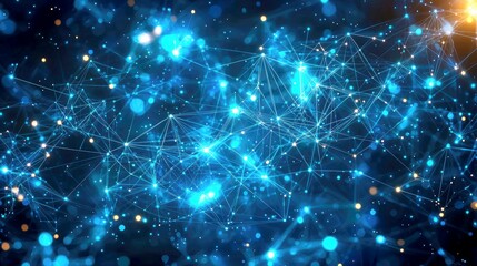 Wall Mural - abstract network connection: digital technology, global connectivity, and futuristic data visualizat