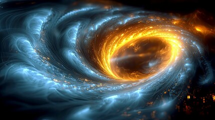 Wall Mural - cosmic fire vortex: an abstract universe of energy and light. a mesmerizing spiral galaxy artwork, d