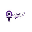 © faisal - Abstract painting logo design, paint brush with house concept