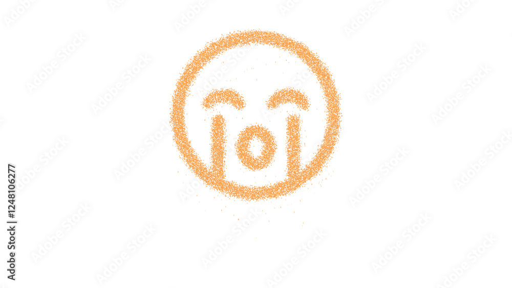 Sad Sand Icon sad cry is made of yellow grains of sand. Some grains of sand fall ...