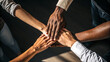© Anusa - Diverse Hands Together Forming Unity and Support in Collaboration