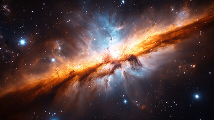 Cosmic landscape, beautiful science fiction wallpaper with endless deep space