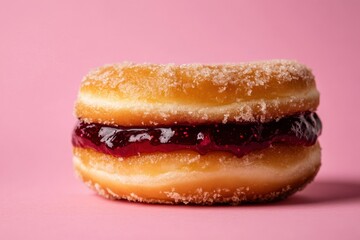 Sticker - Sugar coated donut filled with vibrant raspberry jelly