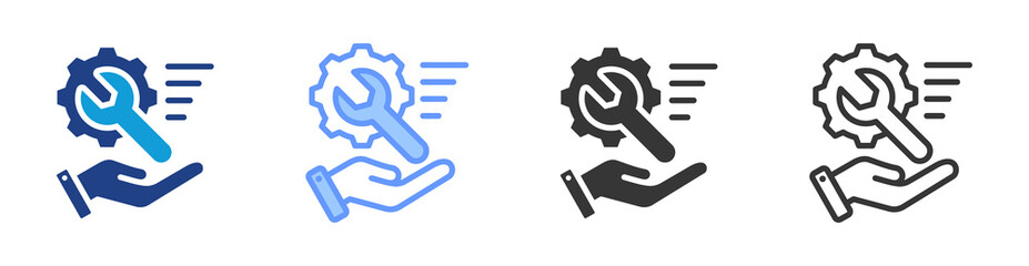 Fototapete - Predictive Maintenance icon set multiple style collection