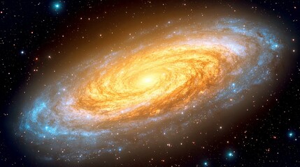 Wall Mural - cosmic tapestry: a breathtaking view of a spiral galaxy, swirling celestial dust and stars in the va