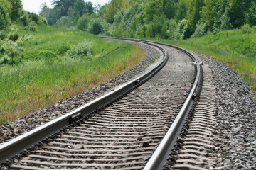 Canvas Print - Railway landscape in summer.