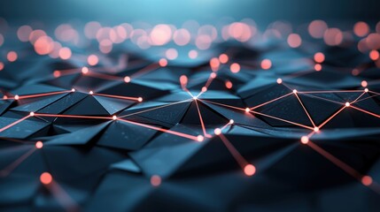 A three dimensional grid with glowing lines and data points, representing the multi layered nature of data analysis and visualization.