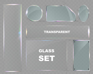 Wall Mural - transparent glass elements with light reflections, transparency effects, and realistic details for m