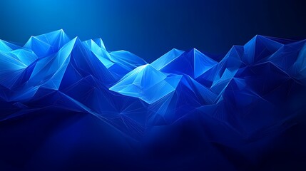 Canvas Print - abstract blue waves in digital landscape