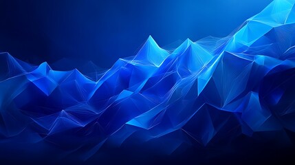 Canvas Print - abstract blue waves in digital landscape