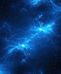 deep blue glow with ethereal light streaks and sparkling stars. dreamy celestial illumination on a d