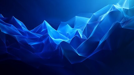 Canvas Print - abstract blue waves in digital landscape