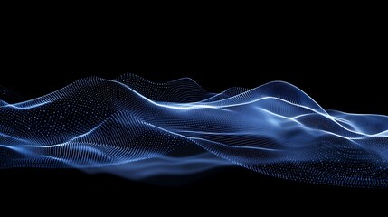 Canvas Print - abstract blue waves in digital landscape