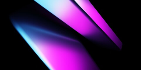 Wall Mural - futuristic abstract 3d background with neon glowing purple and blue gradient light on geometric. sce