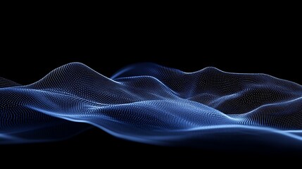 Canvas Print - abstract blue waves in digital landscape