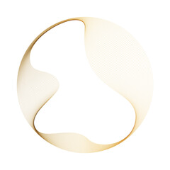 Leinwandbilder - Abstract vector round shape of wavy lines flowing smooth curve gold gradient color on transparent background in concept of luxury, technology, science, music, modern.