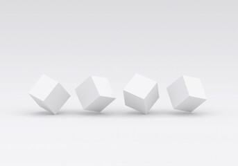 Wall Mural - white square product display podium in studio room, for display presentation