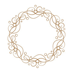 Wall Mural - intricate circular vintage frame design that features elegant swirls and dots