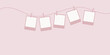 © Kati Moth - Pastel pink hanging picture frames, cute photography template design