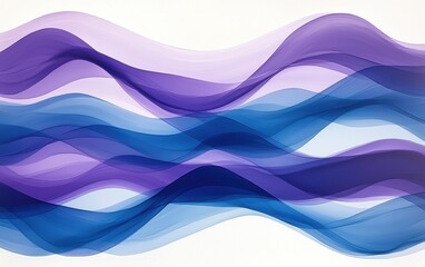 Wall Mural - Abstract smooth waves in deep blue and purple tones