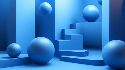 Wall Mural - abstract array of shiny geometric objects of different height modern futuristic 3d rendering illustr