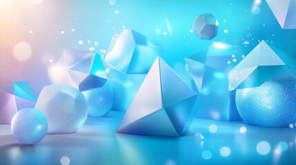 Wall Mural - abstract array of shiny geometric objects of different height modern futuristic 3d rendering illustr