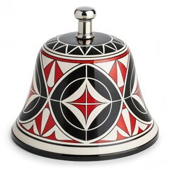 Sticker - Ceramic Bell with Geometric Patterns on a white background