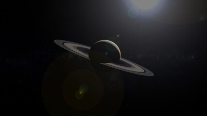 Wall Mural - Saturn's rings are disappearing 3d rendering illustration concept