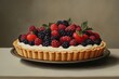 © wpw - Gorgeous berry and coconut cream tart topped with almond slivers, a perfect dessert for any occasion.