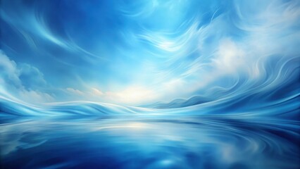 Wall Mural - Serene Dreamscape An ethereal vista of flowing clouds and a tranquil, reflective water surface, evoking a sense of peace and tranquility.
