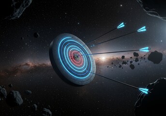 Wall Mural - Futuristic Target in Space: Aiming for Success