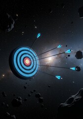 Wall Mural - Cosmic Target: Arrows Aiming for Success in the Vast Universe