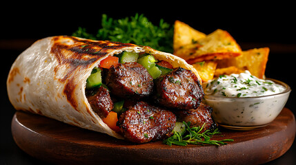 Sticker -  traditional greek gyros wrap with tzatziki