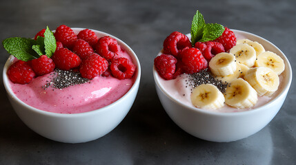 Wall Mural -  vibrant smoothie bowl with fresh berries