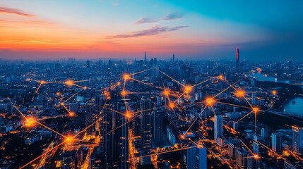 Wall Mural - fiber optical network cable internet connection concept artificial intelligence neural network 3d re