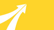 © MAHIJO - Two half white arrows merging and curving upward over a solid yellow background, symbolizing progress or convergence