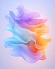 Leinwandbilder - A surreal layering of flowing blue and orange shapes with gentle undulation, sprinkled with