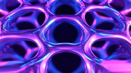 Canvas Print - Abstract Purple and Blue Metallic Structure