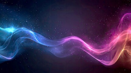 Wall Mural - cosmic flow: abstract waves of light and color, mystical digital art, glowing energy, vibrant gradie