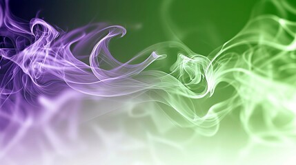 Wall Mural - Abstract Smoke: Dreamlike Purple and Green Swirls - Serene and Peaceful Background