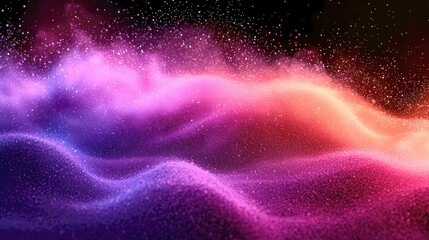 Wall Mural - cosmic waves: a vibrant abstract nebula in pink, purple, and red hues