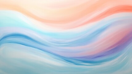 Wall Mural - Abstract Pastel Wave Painting Soft Hues